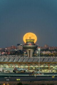 Air Traffic control tower at night